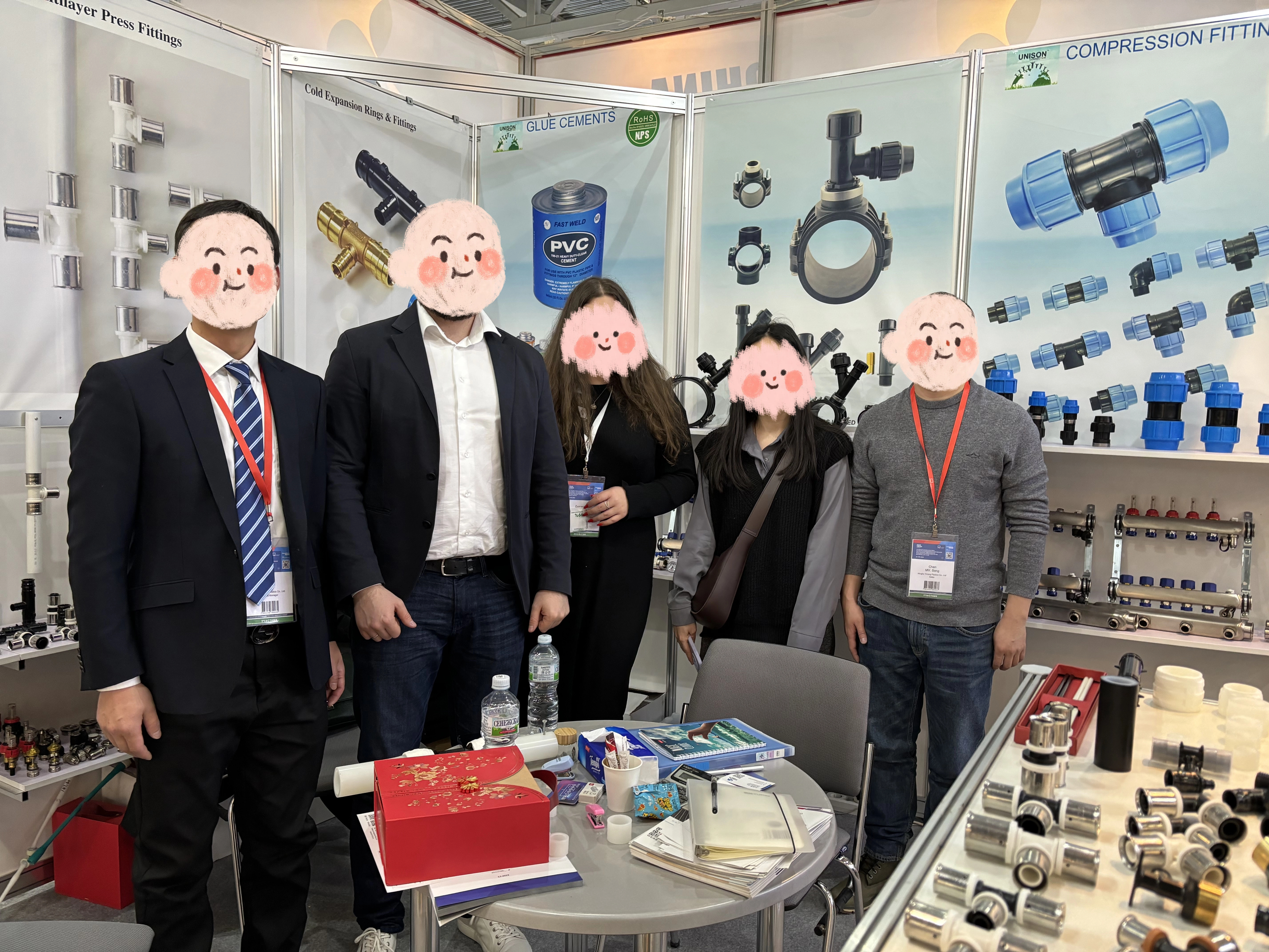 Team and partners at the booth
